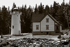 Little River Lighthouse in Down East Maine- Sepia Tone